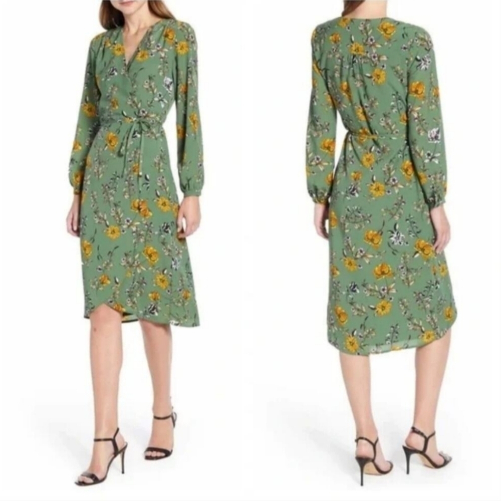 Cupcakes And Cashmere Alaura Floral Print Wrap Dress Women's Size XS